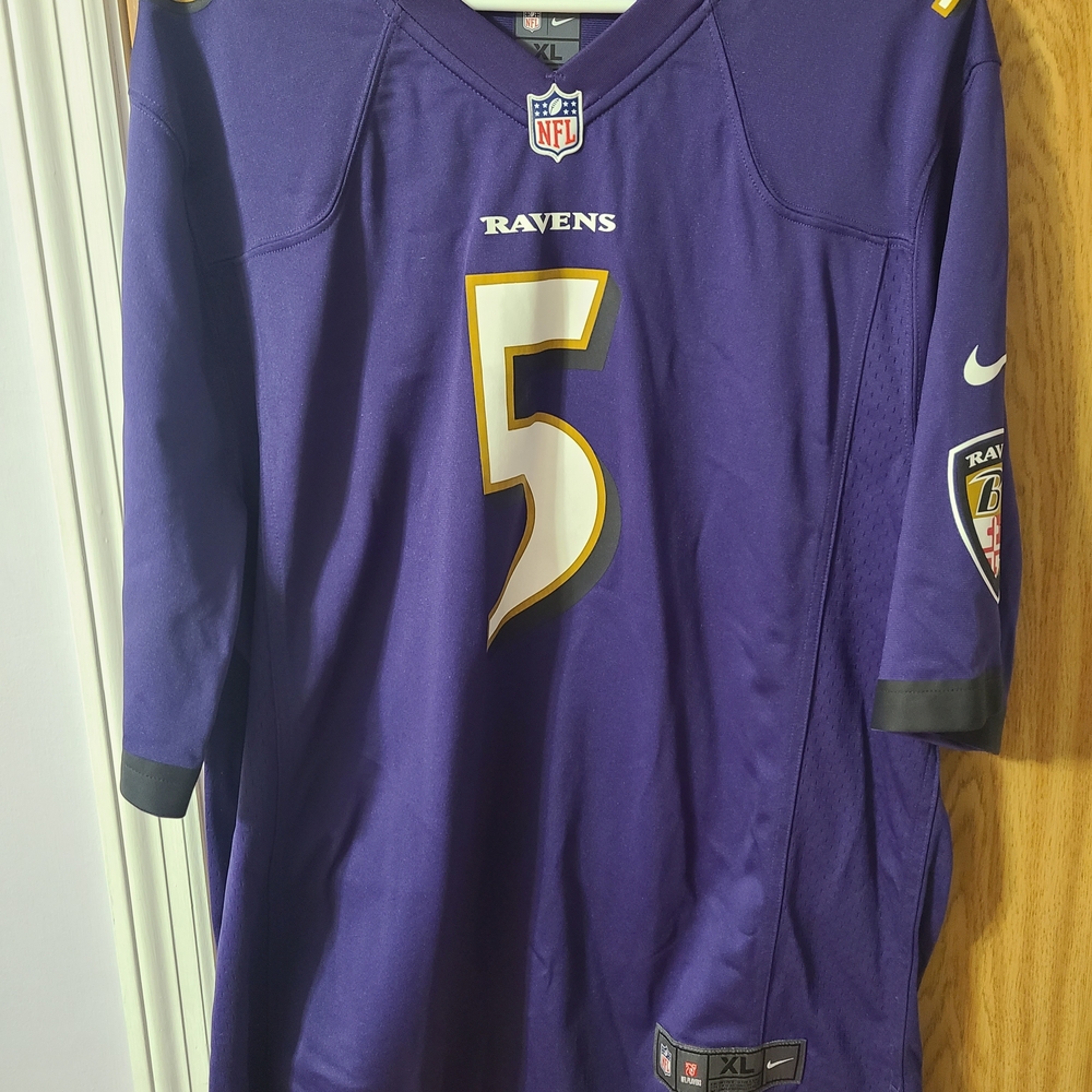 Men's Nike Purple and Gray Ravens Jersey